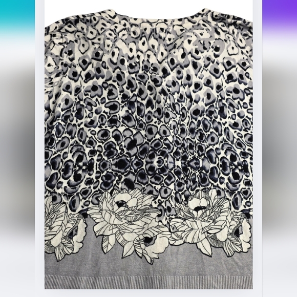 Cyrus 2X Gray Leopard Print Cardigan Sweater Button Down Soft Sexy Cg-3064 - Picture 4 of 12